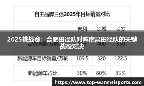 2025挑战赛：合肥田径队对阵南昌田径队的关键战役对决